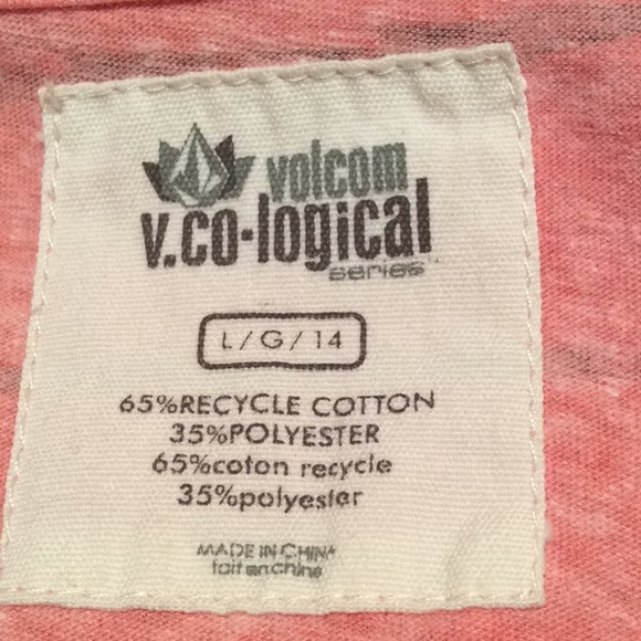 Volcom, V.co-logical Tee Shirt, Junior, Sz 14, EUC - Picture 8 of 9